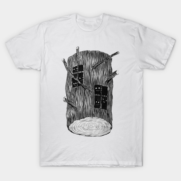 Tree Log With Mysterious Creatures T-Shirt-TOZ